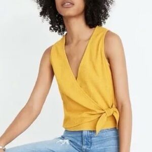 Madewell Boho Dopamine Spring TEXTURE & THREAD Wrap Tie Tank Top SZ M